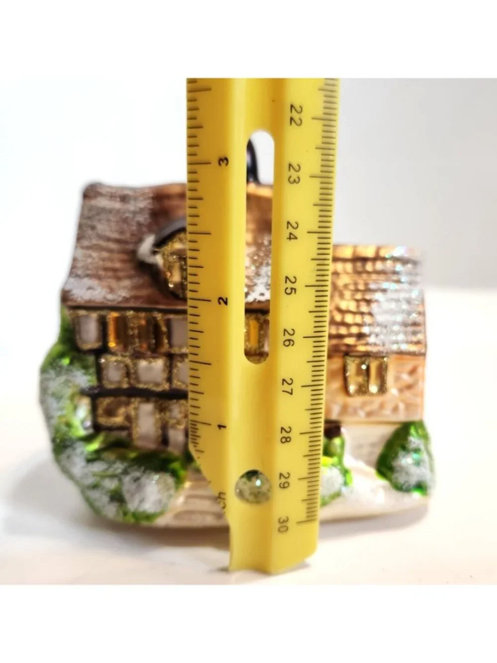 Chalet Cottage Christmas Ornament With Glitter Accents & European Style Design